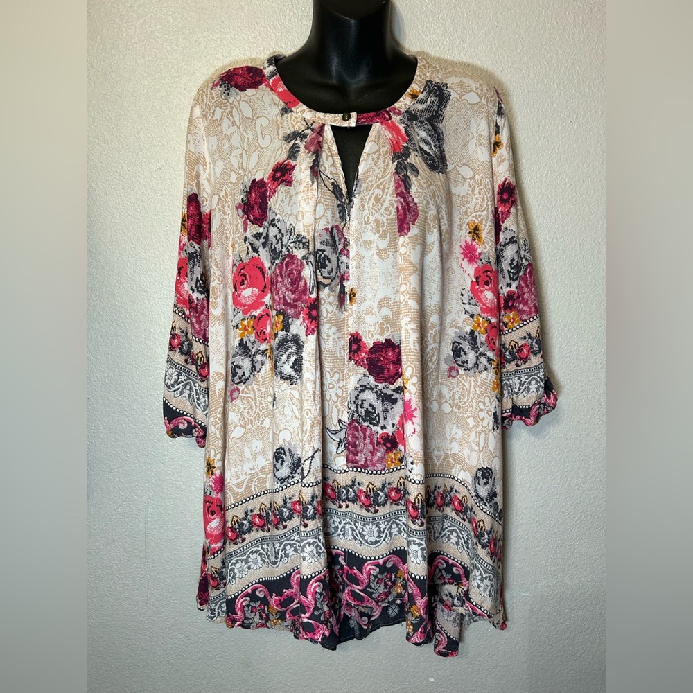 Jodifl Floral Boho Tunic Top Medium